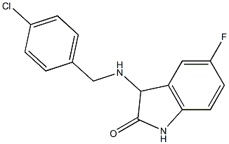3-{[(4-chlorophenyl)methyl]amino}-5-fluoro-2,3-dihydro-1H-indol-2-one 结构式
