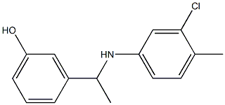 3-{1-[(3-chloro-4-methylphenyl)amino]ethyl}phenol 结构式