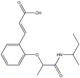 3-{2-[1-(butan-2-ylcarbamoyl)ethoxy]phenyl}prop-2-enoic acid 结构式