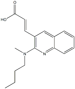 3-{2-[butyl(methyl)amino]quinolin-3-yl}prop-2-enoic acid 结构式