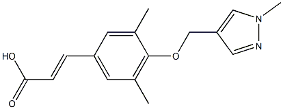 3-{3,5-dimethyl-4-[(1-methyl-1H-pyrazol-4-yl)methoxy]phenyl}prop-2-enoic acid 结构式