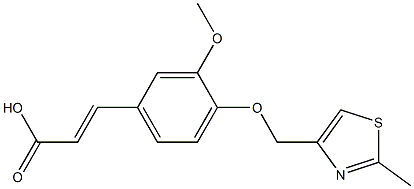 3-{3-methoxy-4-[(2-methyl-1,3-thiazol-4-yl)methoxy]phenyl}prop-2-enoic acid 结构式