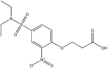 3-{4-[(diethylamino)sulfonyl]-2-nitrophenoxy}propanoic acid 结构式