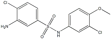 3-amino-4-chloro-N-(3-chloro-4-methoxyphenyl)benzene-1-sulfonamide 结构式