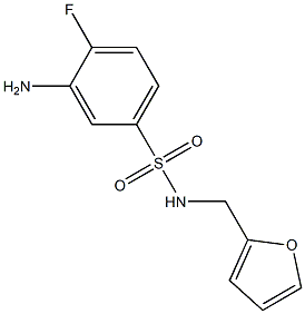 3-amino-4-fluoro-N-(furan-2-ylmethyl)benzene-1-sulfonamide 结构式