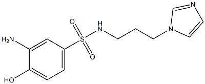 3-amino-4-hydroxy-N-[3-(1H-imidazol-1-yl)propyl]benzene-1-sulfonamide 结构式