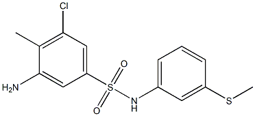 3-amino-5-chloro-4-methyl-N-[3-(methylsulfanyl)phenyl]benzene-1-sulfonamide 结构式