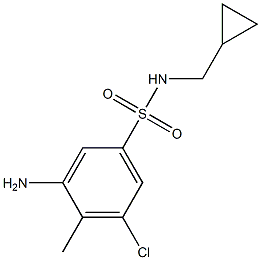 3-amino-5-chloro-N-(cyclopropylmethyl)-4-methylbenzene-1-sulfonamide 结构式