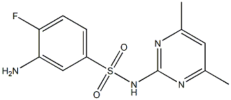 3-amino-N-(4,6-dimethylpyrimidin-2-yl)-4-fluorobenzene-1-sulfonamide 结构式