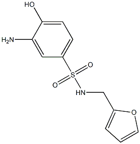 3-amino-N-(furan-2-ylmethyl)-4-hydroxybenzene-1-sulfonamide 结构式