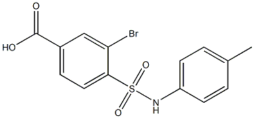 3-bromo-4-[(4-methylphenyl)sulfamoyl]benzoic acid 结构式