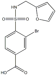 3-bromo-4-[(furan-2-ylmethyl)sulfamoyl]benzoic acid 结构式