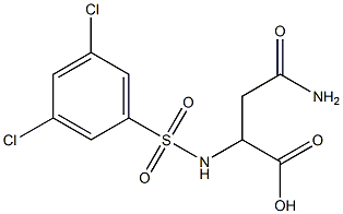 3-carbamoyl-2-[(3,5-dichlorobenzene)sulfonamido]propanoic acid 结构式