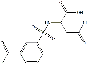 3-carbamoyl-2-[(3-acetylbenzene)sulfonamido]propanoic acid 结构式