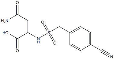 3-carbamoyl-2-{[(4-cyanophenyl)methane]sulfonamido}propanoic acid 结构式