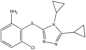 3-chloro-2-[(4,5-dicyclopropyl-4H-1,2,4-triazol-3-yl)sulfanyl]aniline 结构式