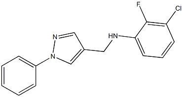 3-chloro-2-fluoro-N-[(1-phenyl-1H-pyrazol-4-yl)methyl]aniline 结构式