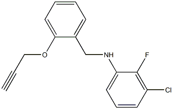 3-chloro-2-fluoro-N-{[2-(prop-2-yn-1-yloxy)phenyl]methyl}aniline 结构式