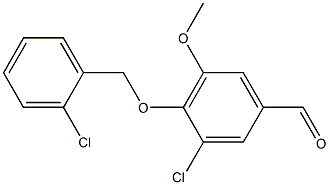 3-chloro-4-[(2-chlorophenyl)methoxy]-5-methoxybenzaldehyde 结构式