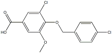 3-chloro-4-[(4-chlorophenyl)methoxy]-5-methoxybenzoic acid 结构式
