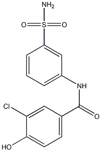 3-chloro-4-hydroxy-N-(3-sulfamoylphenyl)benzamide 结构式