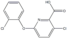 3-chloro-6-(2-chlorophenoxy)pyridine-2-carboxylic acid 结构式