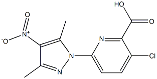 3-chloro-6-(3,5-dimethyl-4-nitro-1H-pyrazol-1-yl)pyridine-2-carboxylic acid 结构式