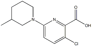 3-chloro-6-(3-methylpiperidin-1-yl)pyridine-2-carboxylic acid 结构式