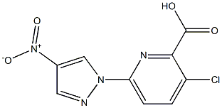 3-chloro-6-(4-nitro-1H-pyrazol-1-yl)pyridine-2-carboxylic acid 结构式