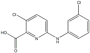 3-chloro-6-[(3-chlorophenyl)amino]pyridine-2-carboxylic acid 结构式