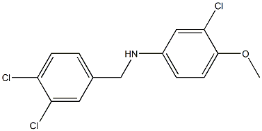3-chloro-N-[(3,4-dichlorophenyl)methyl]-4-methoxyaniline 结构式