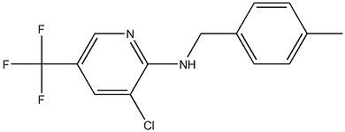 3-chloro-N-[(4-methylphenyl)methyl]-5-(trifluoromethyl)pyridin-2-amine 结构式