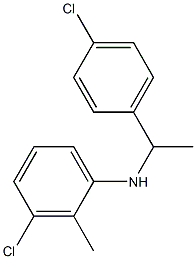 3-chloro-N-[1-(4-chlorophenyl)ethyl]-2-methylaniline 结构式