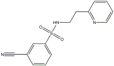 3-cyano-N-(2-pyridin-2-ylethyl)benzenesulfonamide 结构式