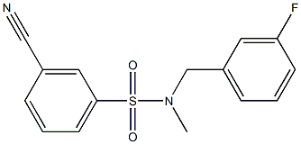 3-cyano-N-[(3-fluorophenyl)methyl]-N-methylbenzene-1-sulfonamide 结构式