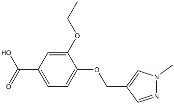 3-ethoxy-4-[(1-methyl-1H-pyrazol-4-yl)methoxy]benzoic acid 结构式