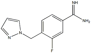 3-fluoro-4-(1H-pyrazol-1-ylmethyl)benzenecarboximidamide 结构式