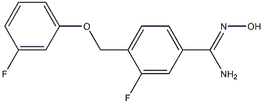 3-fluoro-4-[(3-fluorophenoxy)methyl]-N'-hydroxybenzenecarboximidamide 结构式