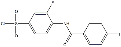 3-fluoro-4-[(4-iodobenzene)amido]benzene-1-sulfonyl chloride 结构式