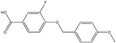 3-fluoro-4-[(4-methoxyphenyl)methoxy]benzoic acid 结构式