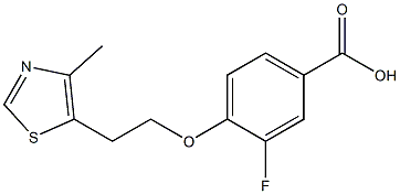 3-fluoro-4-[2-(4-methyl-1,3-thiazol-5-yl)ethoxy]benzoic acid 结构式