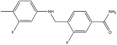 3-fluoro-4-{[(3-fluoro-4-methylphenyl)amino]methyl}benzamide 结构式