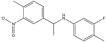 3-fluoro-4-methyl-N-[1-(4-methyl-3-nitrophenyl)ethyl]aniline 结构式