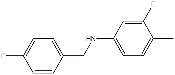 3-fluoro-N-[(4-fluorophenyl)methyl]-4-methylaniline 结构式