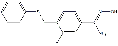 3-fluoro-N'-hydroxy-4-[(phenylsulfanyl)methyl]benzene-1-carboximidamide 结构式