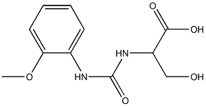 3-hydroxy-2-({[(2-methoxyphenyl)amino]carbonyl}amino)propanoic acid 结构式