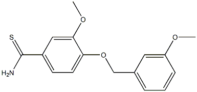 3-methoxy-4-[(3-methoxyphenyl)methoxy]benzene-1-carbothioamide 结构式