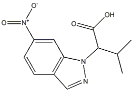 3-methyl-2-(6-nitro-1H-indazol-1-yl)butanoic acid 结构式
