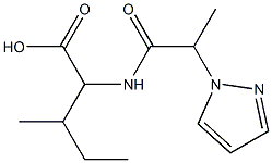 3-methyl-2-[2-(1H-pyrazol-1-yl)propanamido]pentanoic acid 结构式