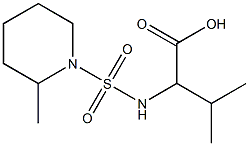 3-methyl-2-{[(2-methylpiperidine-1-)sulfonyl]amino}butanoic acid 结构式